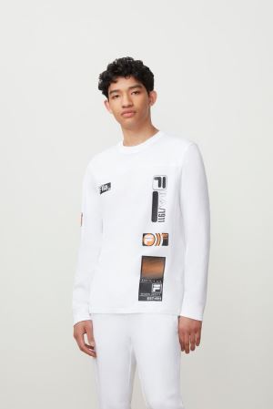 FILA Miso Crew Shirts White,Mens Clothing | CA.BPZSDN615